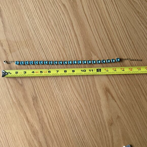 Aquamarine Blue Topaz Light Blue Anna Wintour Style Statement Tennis Necklace - Picture 4 of 7